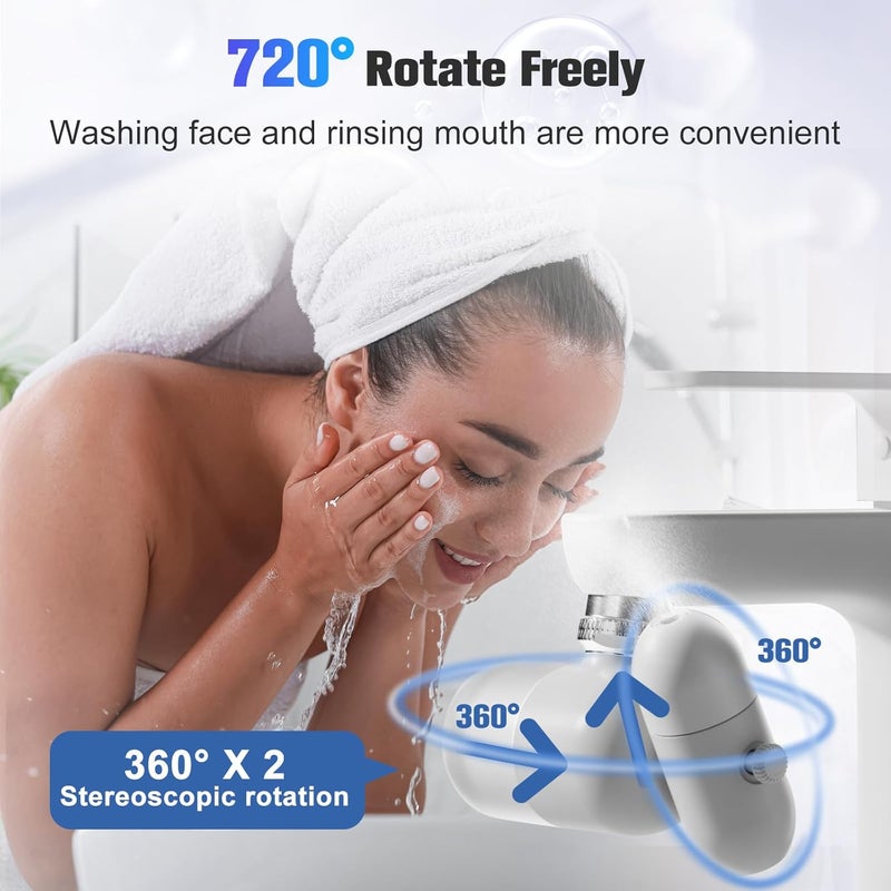 HILLIEN 4 Modes Multifunctional Kitchen & Bathroom Water Filter for Sink Faucet with 2pcs Replacement Filters - 99.9% Chlorine Removal - Skin Hydration in 2 Weeks-Compatible with Most of Faucet - Image 5